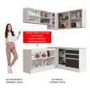 Ver imagem 6 de Armário de Cozinha Completa de Canto 329cm Branco Preto Glamy Madesa 02