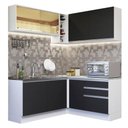Ver imagem 3 de Armário de Cozinha Completa de Canto 329cm Branco Preto Glamy Madesa 02