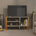 Ver imagem 3 de Rack para Tv até 40 Polegadas 3 Prateleiras Fit 90cm - Vianossa - Off White e Cedro