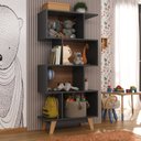 Ver imagem 1 de Nicho Infantil Organizador 4 Nichos Noah Espresso Móveis Cinza/Grafite/Nogal