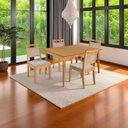 Ver imagem 2 de Conjunto Rustico Sala de Jantar Mesa 1.20 C/ 4 Cadeiras Madeira Maçica Luxo - Refinatto