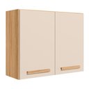 Ver imagem 1 de Armario de Cozinha Aéreo Intenza 80cm 2 Portas Freijó/off White Cristal - Nicioli