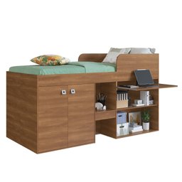 Cama Alta Multifuncional Infantil/Juvenil com Armário e Escrivaninha Monterey - 2 Cama Alta Multifuncional Infantil/Juvenil com Armário e Escrivaninha Monterey - 2