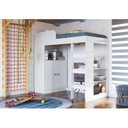 Ver imagem 7 de Cama Alta Multifuncional Infantil/Juvenil com Armário e Escrivaninha San Francisco Yescasa Branco