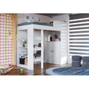 Ver imagem 1 de Cama Alta Multifuncional Infantil/Juvenil com Armário e Escrivaninha San Francisco Yescasa Branco
