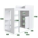 Ver imagem 3 de Cama Alta Multifuncional Infantil/Juvenil com Armário e Escrivaninha San Francisco