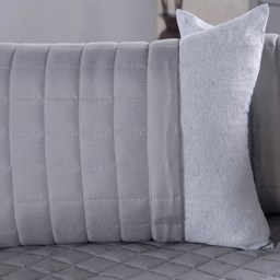 Peseira de Cama King - Kit 5 Pçs com Almofadas Cheias: Cinza - 4