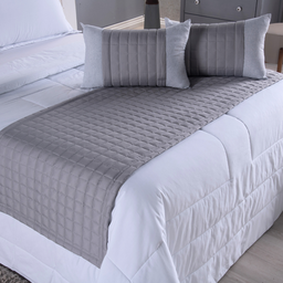 Peseira de Cama King - Kit 5 Pçs com Almofadas Cheias: Cinza - 2