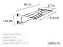 Ver imagem 3 de Toalheiro Rack 60 Cm - Kromus Qd0410