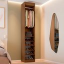 Ver imagem 1 de Closet Solteiro Modulado Andorra 5 Prateleiras Freijó/Branco - Pnr Móveis