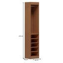 Ver imagem 3 de Closet Solteiro Modulado Andorra 5 Prateleiras Freijó/Branco - Pnr Móveis