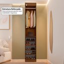 Ver imagem 6 de Closet Solteiro Modulado Andorra 5 Prateleiras Freijó/Branco - Pnr Móveis