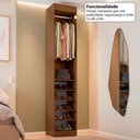 Ver imagem 7 de Closet Solteiro Modulado Andorra 5 Prateleiras Freijó/Branco - Pnr Móveis