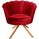 Ver imagem 3 de Kit Duas Poltronas Pétalas Giratórias Ferro e Madeira Vermelho