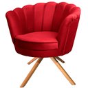 Ver imagem 2 de Kit Duas Poltronas Pétalas Giratórias Ferro e Madeira Vermelho