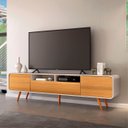 Ver imagem 2 de Rack Bancada de Tv 85 Pol 220cm Áureo H01 Off White/cinamomo - Mpozenato