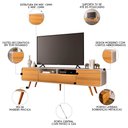 Ver imagem 3 de Rack Bancada de Tv 85 Pol 220cm Áureo H01 Off White/cinamomo - Mpozenato