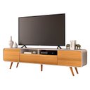Ver imagem 1 de Rack Bancada de Tv 85 Pol 220cm Áureo H01 Off White/cinamomo - Mpozenato