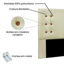 Ver imagem 2 de Cabeceira Casal Cléo 140cm Estofada Fixação no Box Madeira com Linho Rústico Creme Loja Sheep