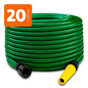 Mangueira para Jardim Reforçada em Pvc Anti-torção com Engate e Esguicho Verde - Unifios