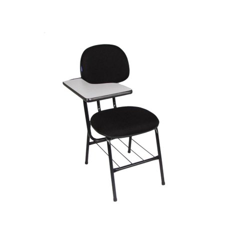 Cadeira Universitaria Bolt com Porta Livros - Tecido J.Serrano - Preto