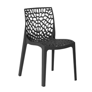 Cadeira de Jantar Gruvyer Cozinha Área Gourmet Empilhável Preto