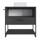 Ver imagem 3 de Gabinete Para Banheiro 80cm P1028 Grafite C/Cuba Ametista Branca