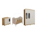 Ver imagem 2 de Quarto de Bebê Gr Cômoda Berço 3EM1 Capitonê MDF Maya Provençal Yescasa Bege/Off White/Amêndoa/Areia