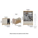 Ver imagem 3 de Quarto de Bebê Gr Cômoda Berço 3EM1 Capitonê MDF Maya Provençal Yescasa Bege/Off White/Amêndoa/Areia