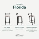 Ver imagem 3 de Kit 6 Banquetas para Bancada Flórida Preta 60cm Cozinha Gourmet Balcão Ilha Piscina Área de Lazer