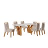 Conjunto de Jantar Mesa Miami Tampo Mdf e Vidro com 6 Cadeiras Atena Yescasa - 3