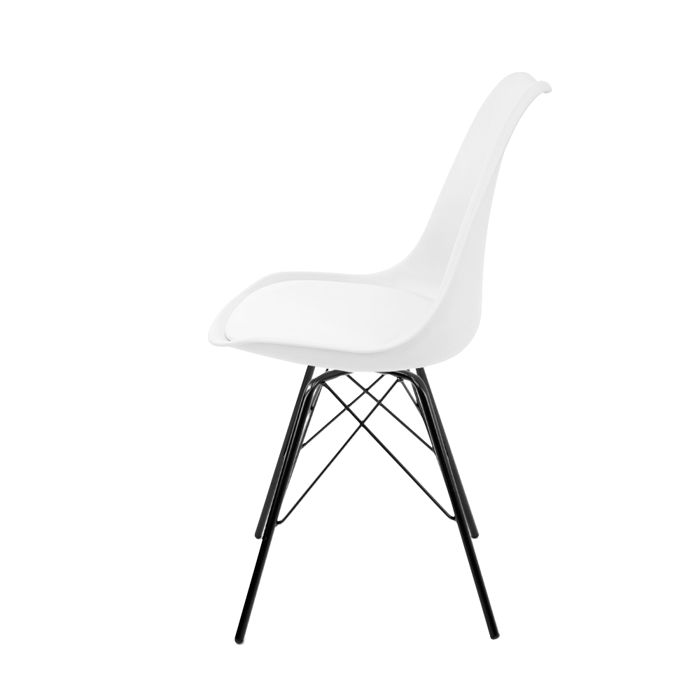 Ver imagem 3 de Cadeira Eames Leda Design Estofada Branca Tower Preto