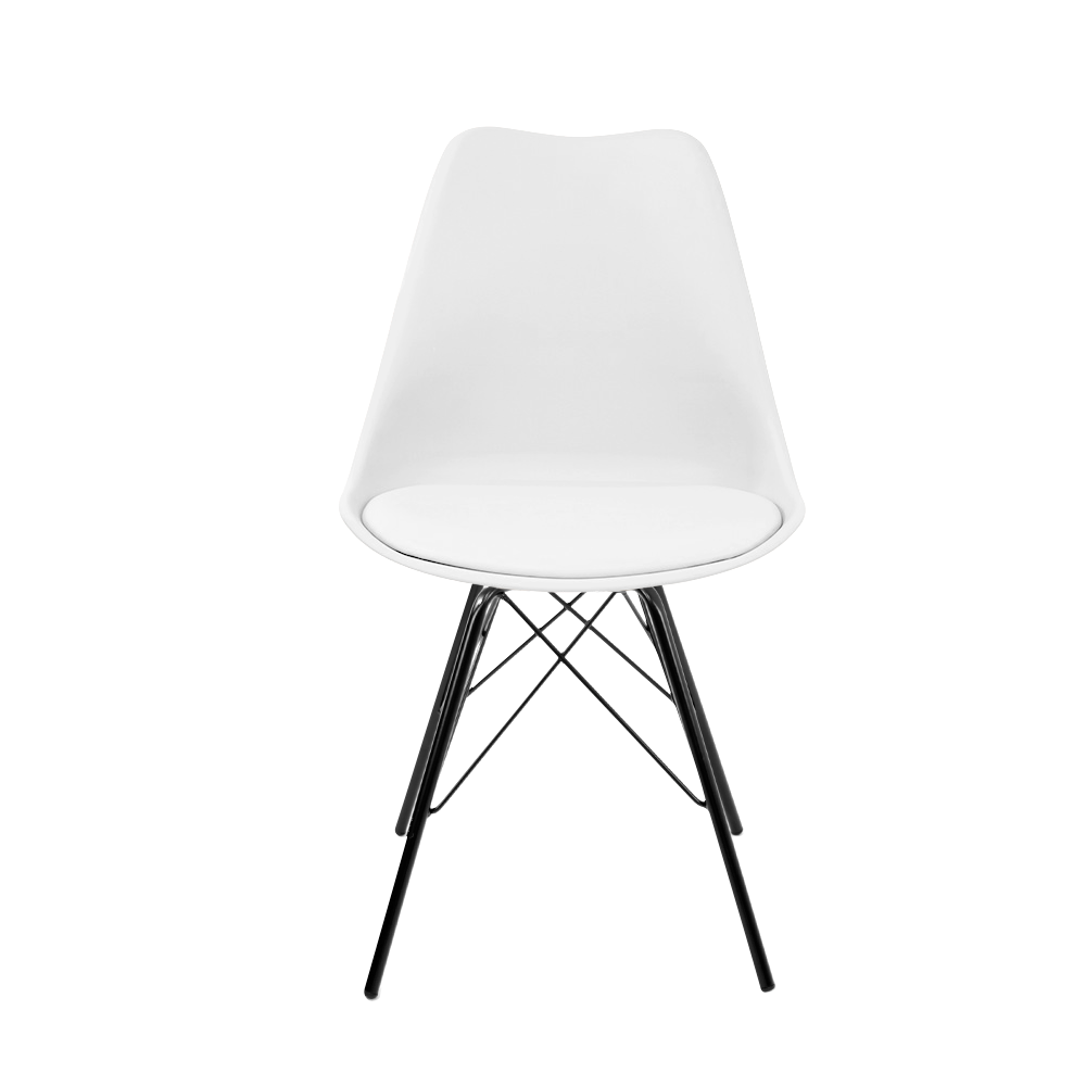 Ver imagem 2 de Cadeira Eames Leda Design Estofada Branca Tower Preto
