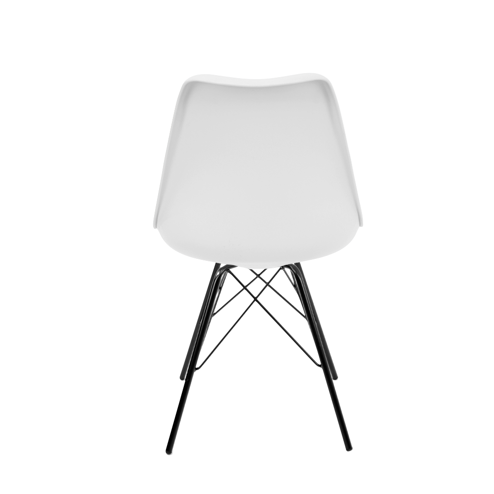 Ver imagem 4 de Cadeira Eames Leda Design Estofada Branca Tower Preto