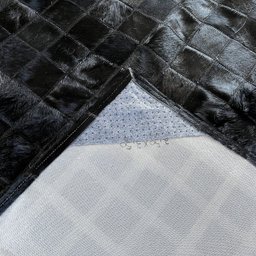 Tapete De Couro preto tingido 2,50x3,50 com bordas - 3