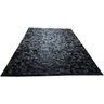 Tapete De Couro preto tingido 2,50x3,50 com bordas - 1
