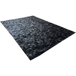 Tapete De Couro preto tingido 2,50x3,50 com bordas - 2