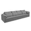 Ver imagem 2 de Sofá Retrátil Manual Sala de Estar Nolan Bipartido 414cm Conforto Premium em Couro Cinza G58 - Gran 