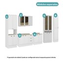 Ver imagem 4 de Cozinha Milla Mary 17 Portas 3 Gavetas MDF 380cm Branco Móveis Carraro