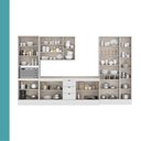 Ver imagem 5 de Cozinha Milla Mary 17 Portas 3 Gavetas MDF 380cm Branco Móveis Carraro