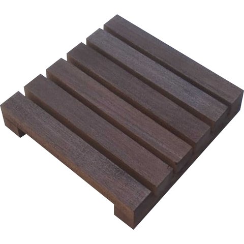 Deck de Madeira Modular 30x30 Cm Réguas 4 Cm com Pintura Neonx:osmocolor Ipê Semi Transpa