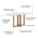 Ver imagem 6 de Conjunto Mesa Natalí 160cm com Vidro 06 Cadeiras Pietra Marrom/Nature/Off White/Caramelo