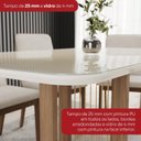Ver mais imagens de Conjunto Mesa Natalí 160cm com Vidro 06 Cadeiras Pietra Marrom/Nature/Off White/Caramelo