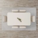 Ver imagem 4 de Conjunto Mesa Natalí 160cm com Vidro 06 Cadeiras Pietra Marrom/Nature/Off White/Caramelo