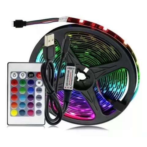 Fita Led Rgb Aaatop 5050 5v Usb 3 M Ip65 C/ Controlador