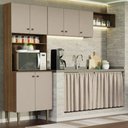 Ver imagem 1 de Armário de Cozinha Compacta Quiosque 235cm Rustic/Crema Gourmet Madesa Xa