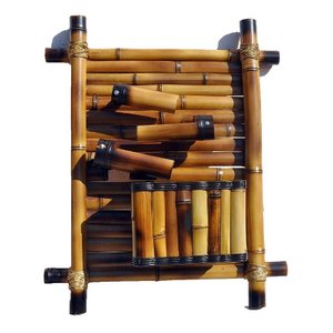 Fonte de Bambu Artesanal 3 Quedas D'água - 60x50cm