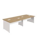 Ver imagem 2 de Mesa de Escritório Plataforma para 4 Pessoas 3,00m Mac Br F5 Cor:macadâmia com Branco