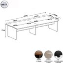 Ver imagem 3 de Mesa de Escritório Plataforma para 4 Pessoas 3,00m Mac Br F5 Cor:macadâmia com Branco