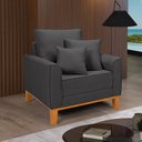 Ver imagem 1 de Poltrona Luxo Beny Decorativa Sala Recepção Living Linho